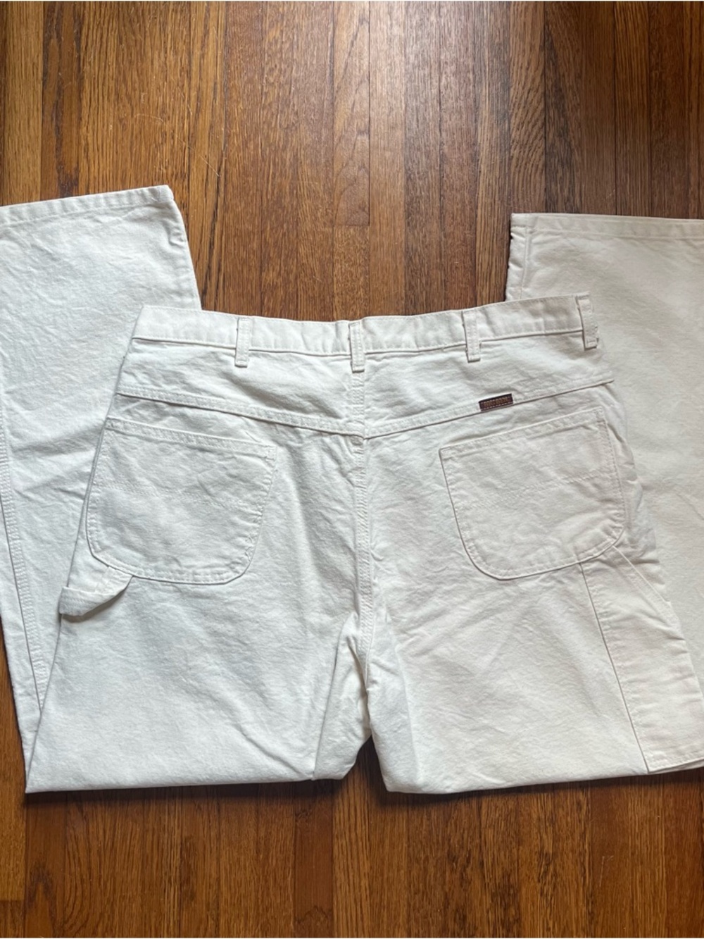 vtg Big Ben white carpenter pants dungaree 40 x 32 baggy painters hammer hook